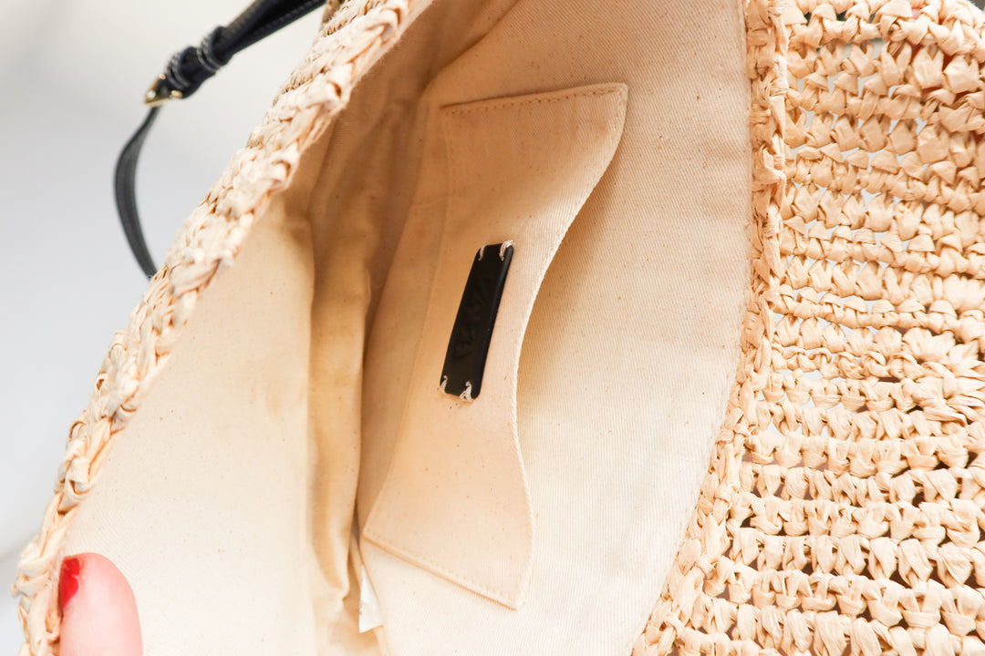 Zara rattan/black bag