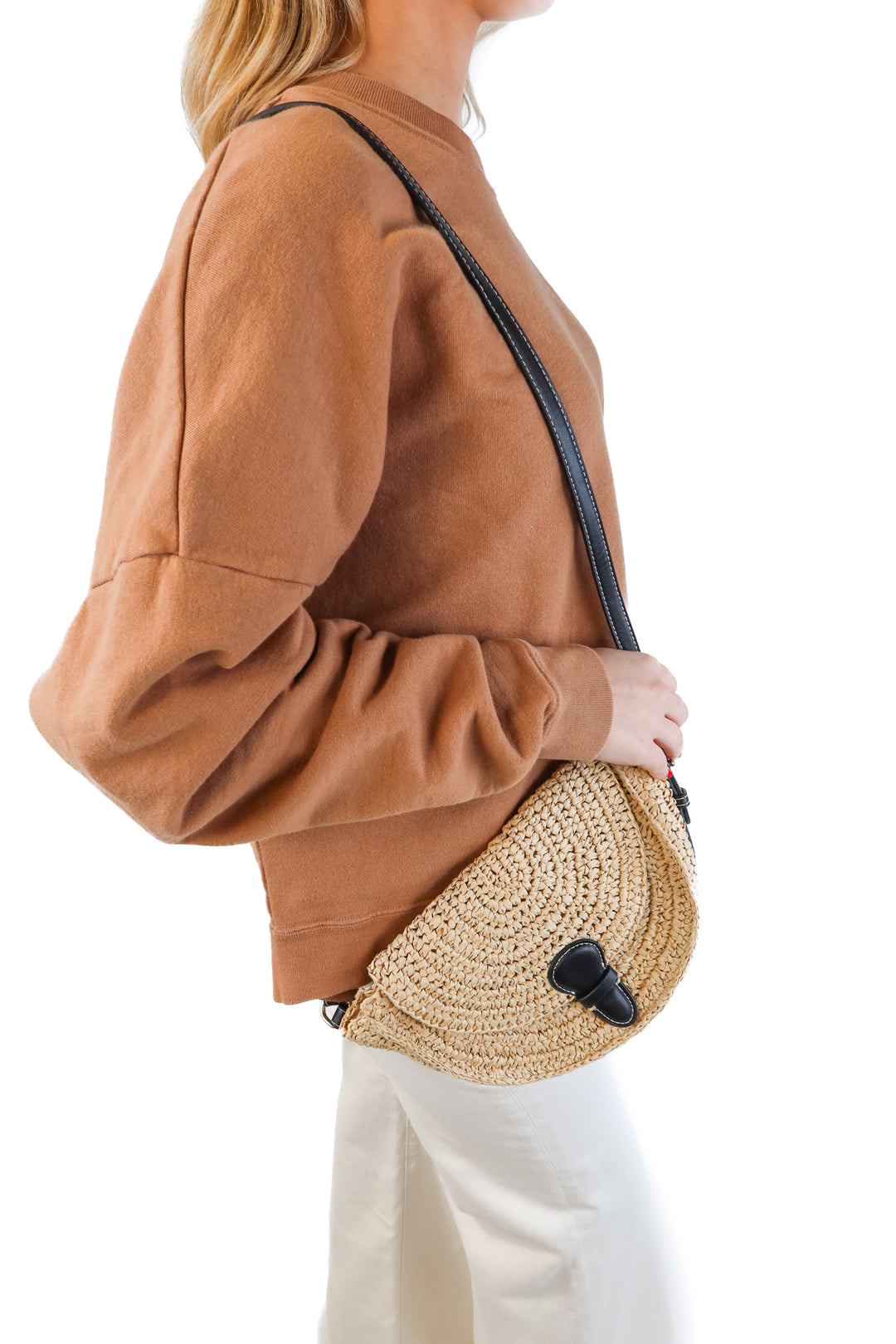 Zara rattan/black bag