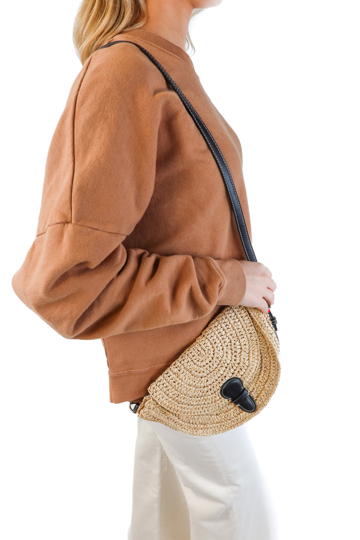 Zara rattan/black bag