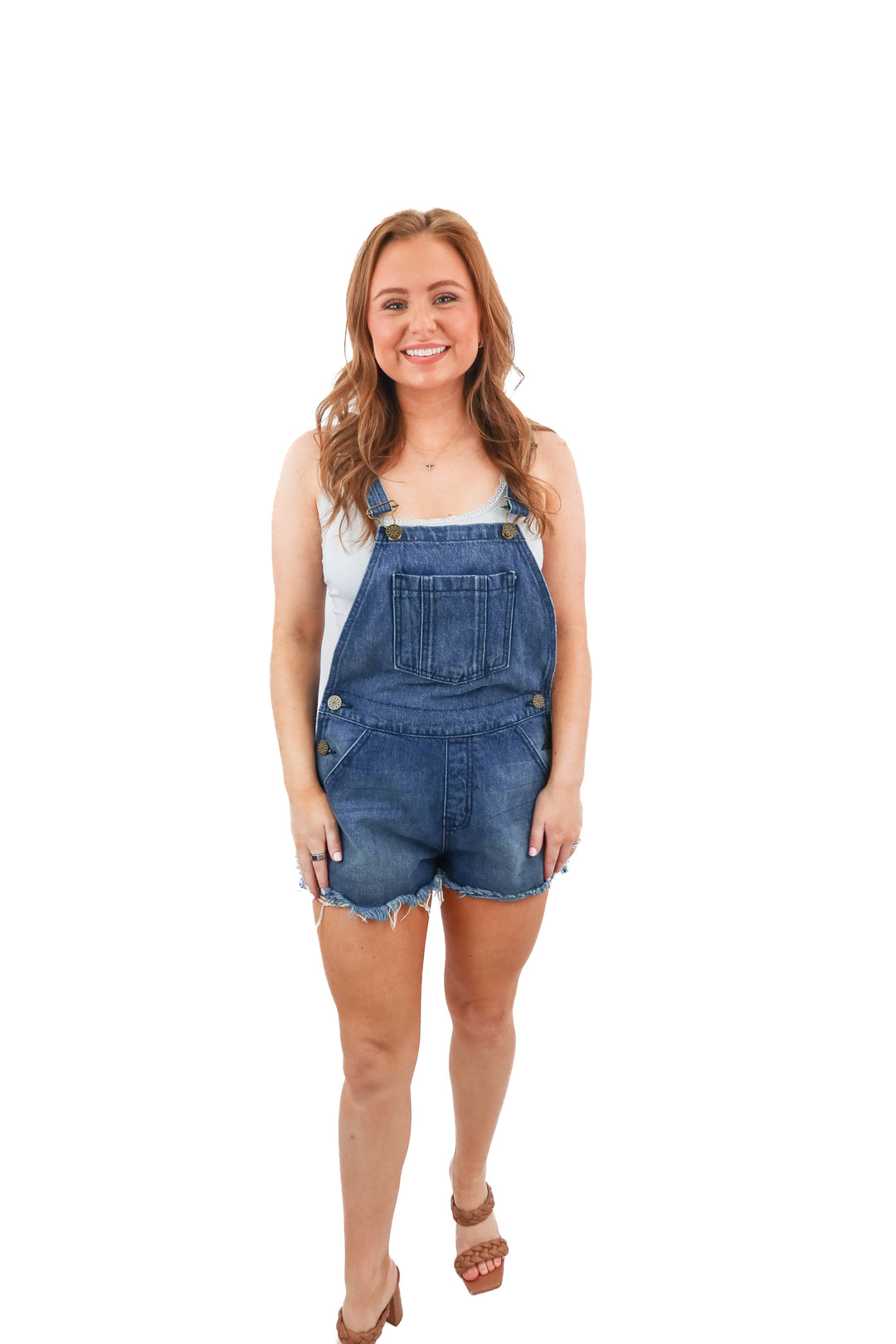 show me your mumu dark wash overalls (s; retail $141)