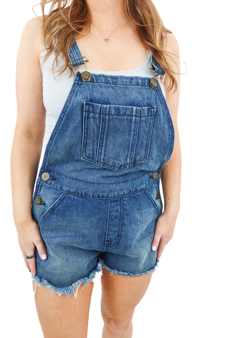 show me your mumu dark wash overalls (s; retail $141)