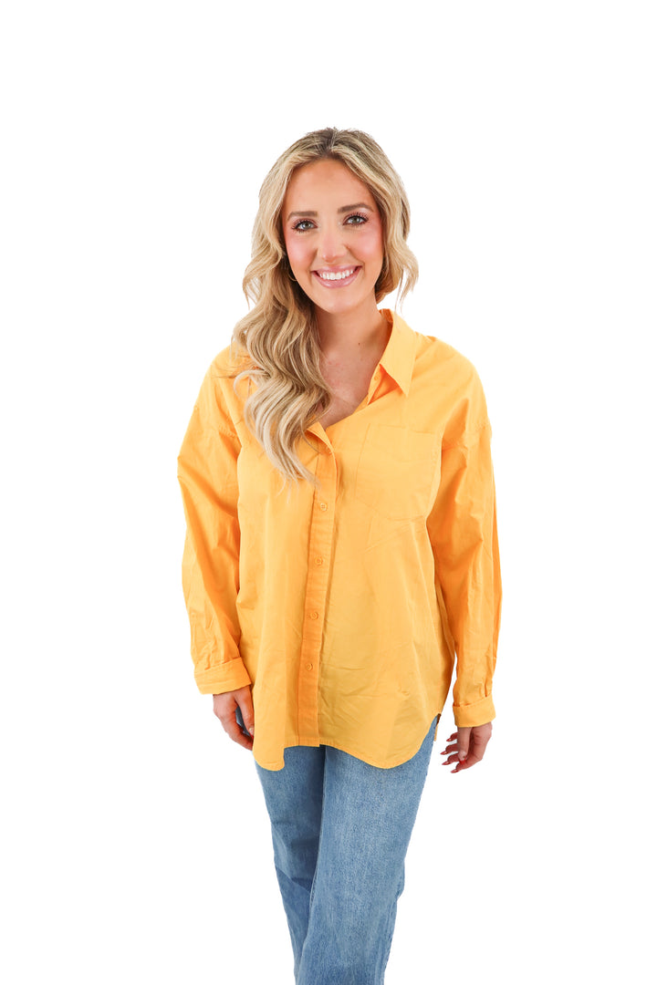 Wilfred free orange button up top (s)