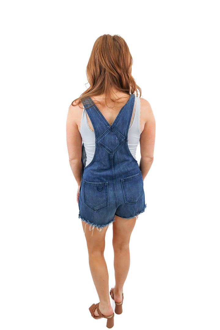 show me your mumu dark wash overalls (s; retail $141)