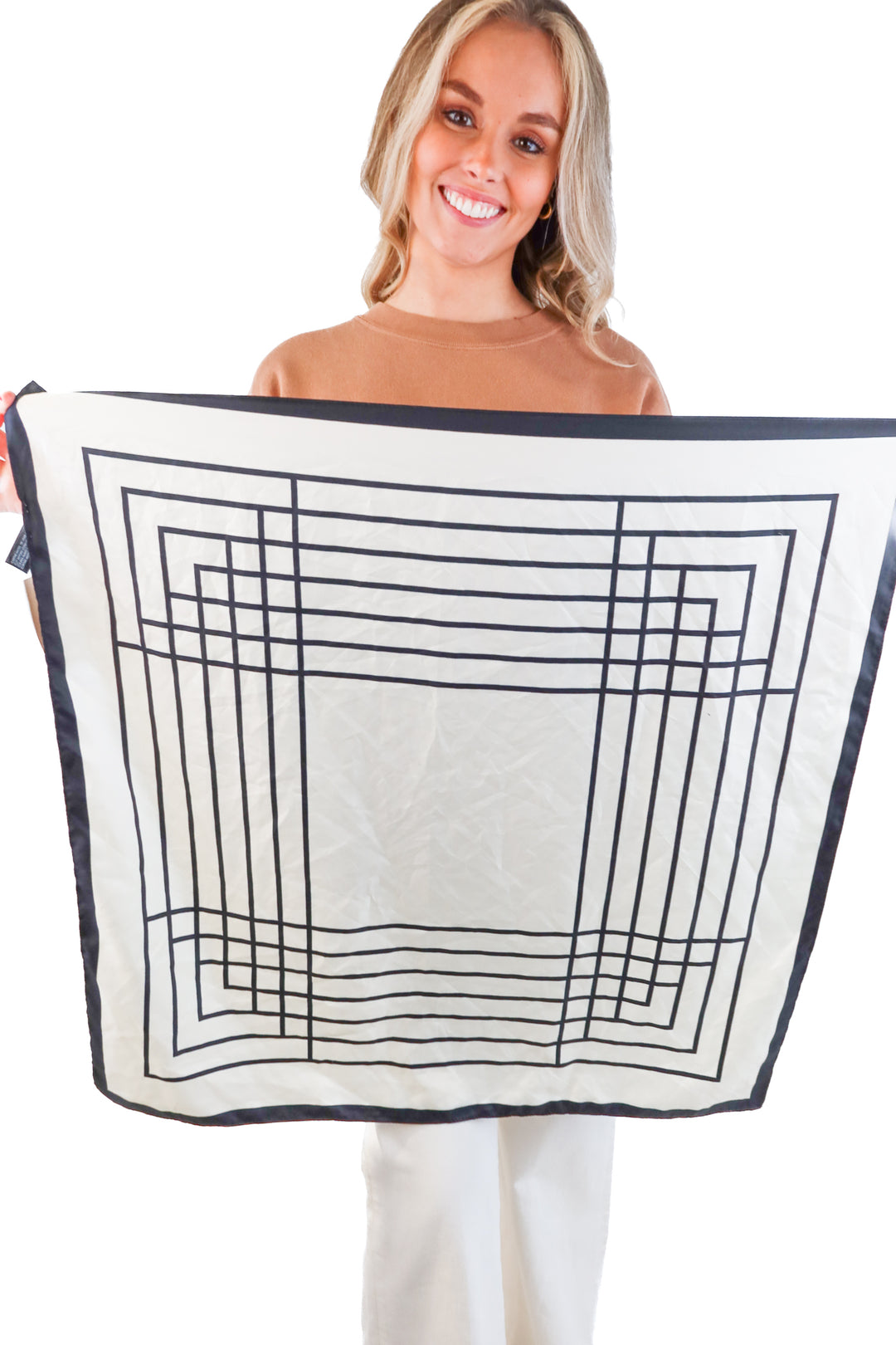 MNG black/white striped scarf