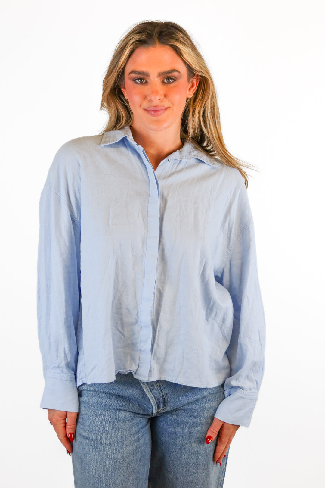 Daily Drills light blue button down (XS/S)