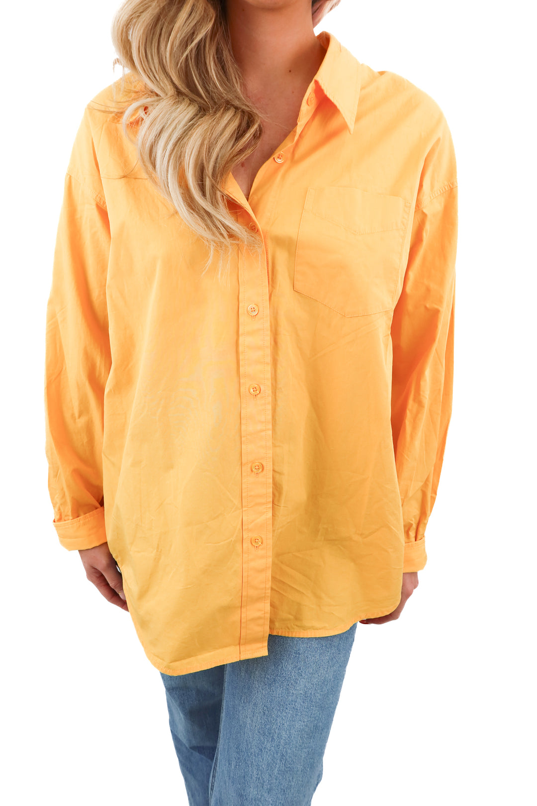 Wilfred free orange button up top (s)