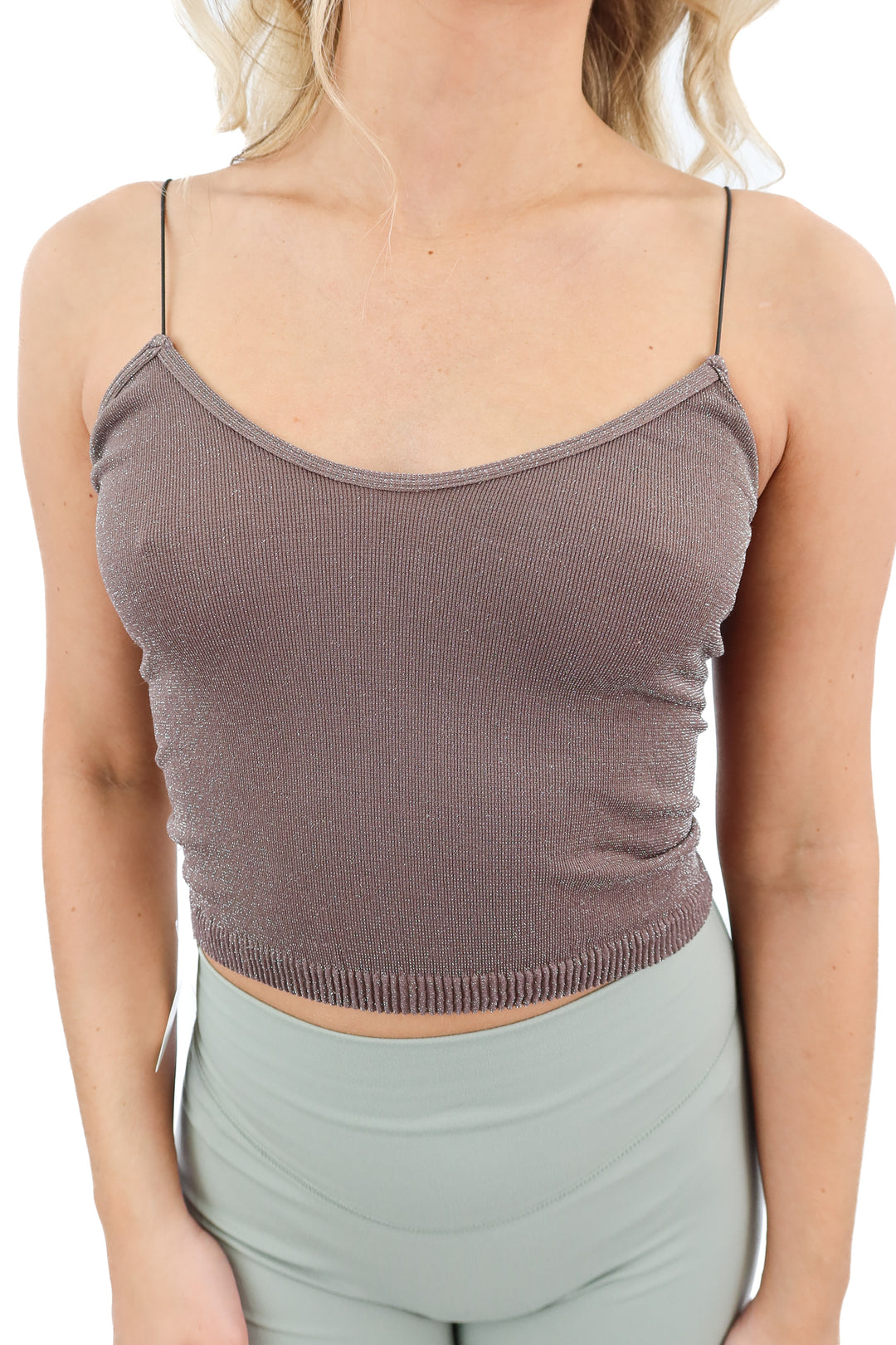 intimately free people 2pc brown/grey cami top (XS/S)