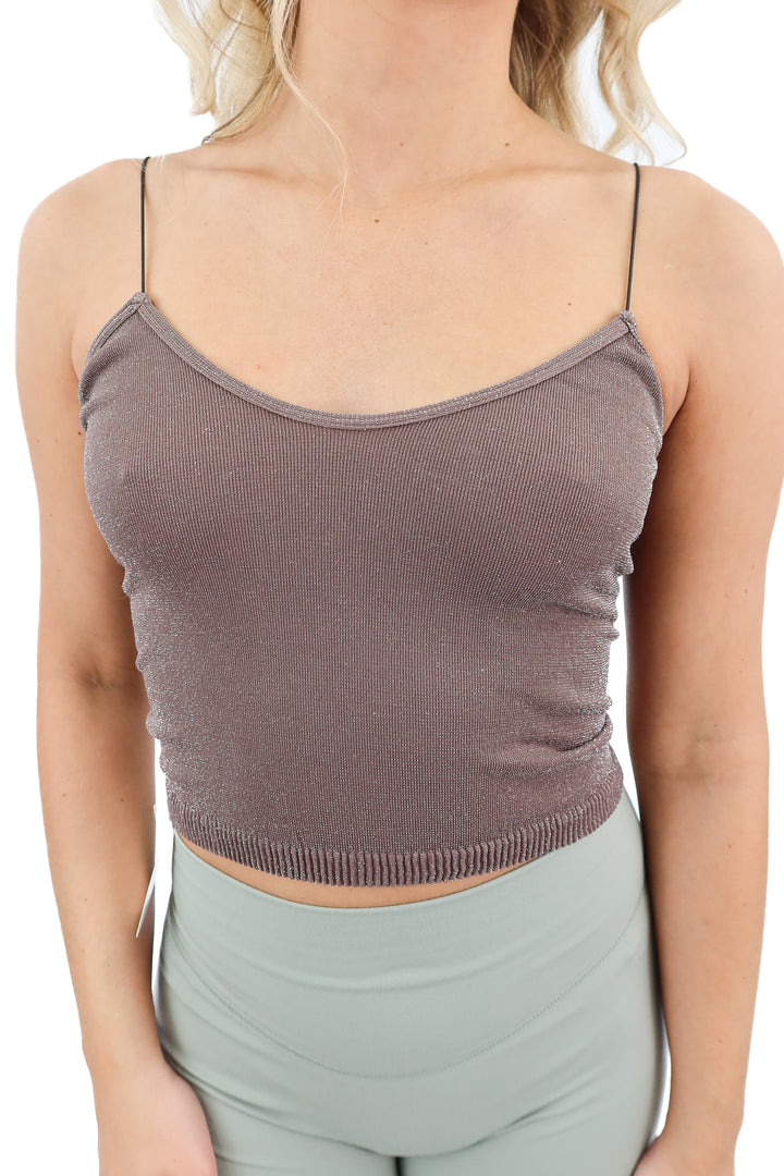 intimately free people 2pc brown/grey cami top (XS/S)