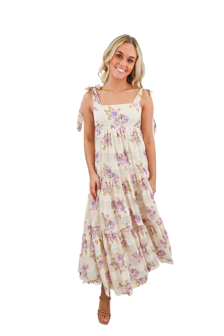 zimmermann purple floral maxi dress (2; retail $525)