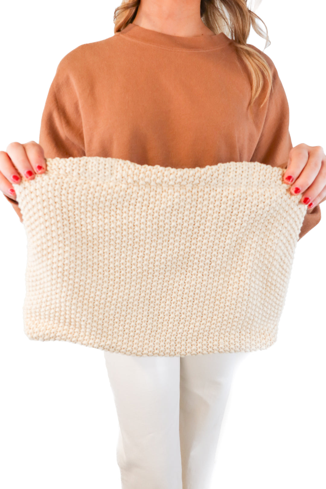 A new day cream knit large pouch