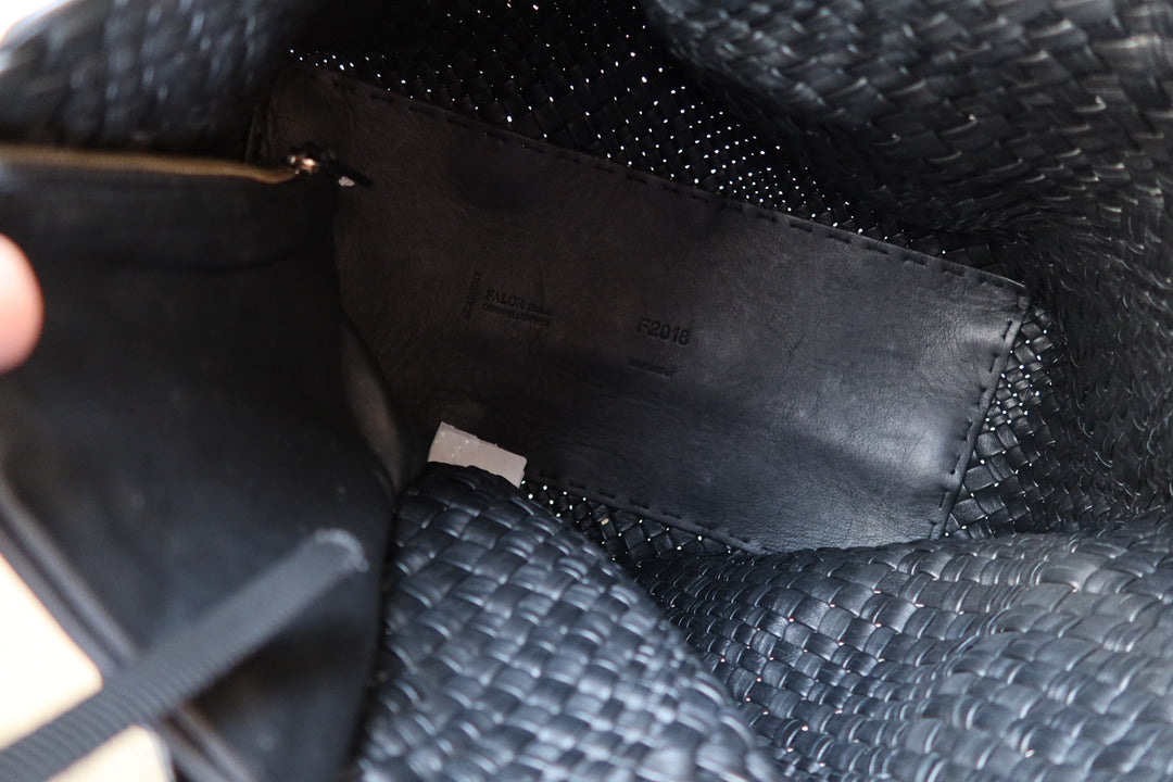 Falor black leather tote (retails $495)
