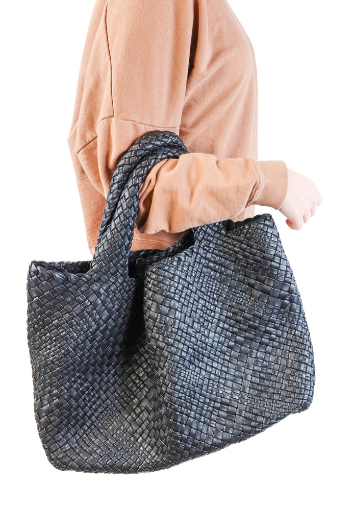 Falor black leather tote (retails $495)