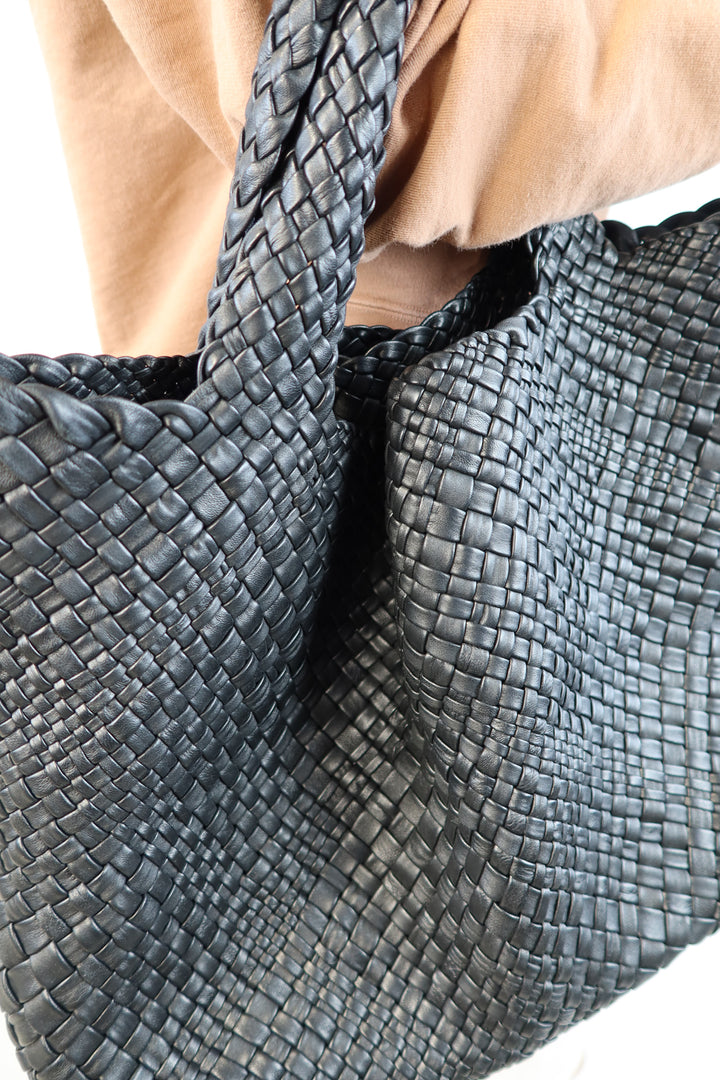 Falor black leather tote (retails $495)