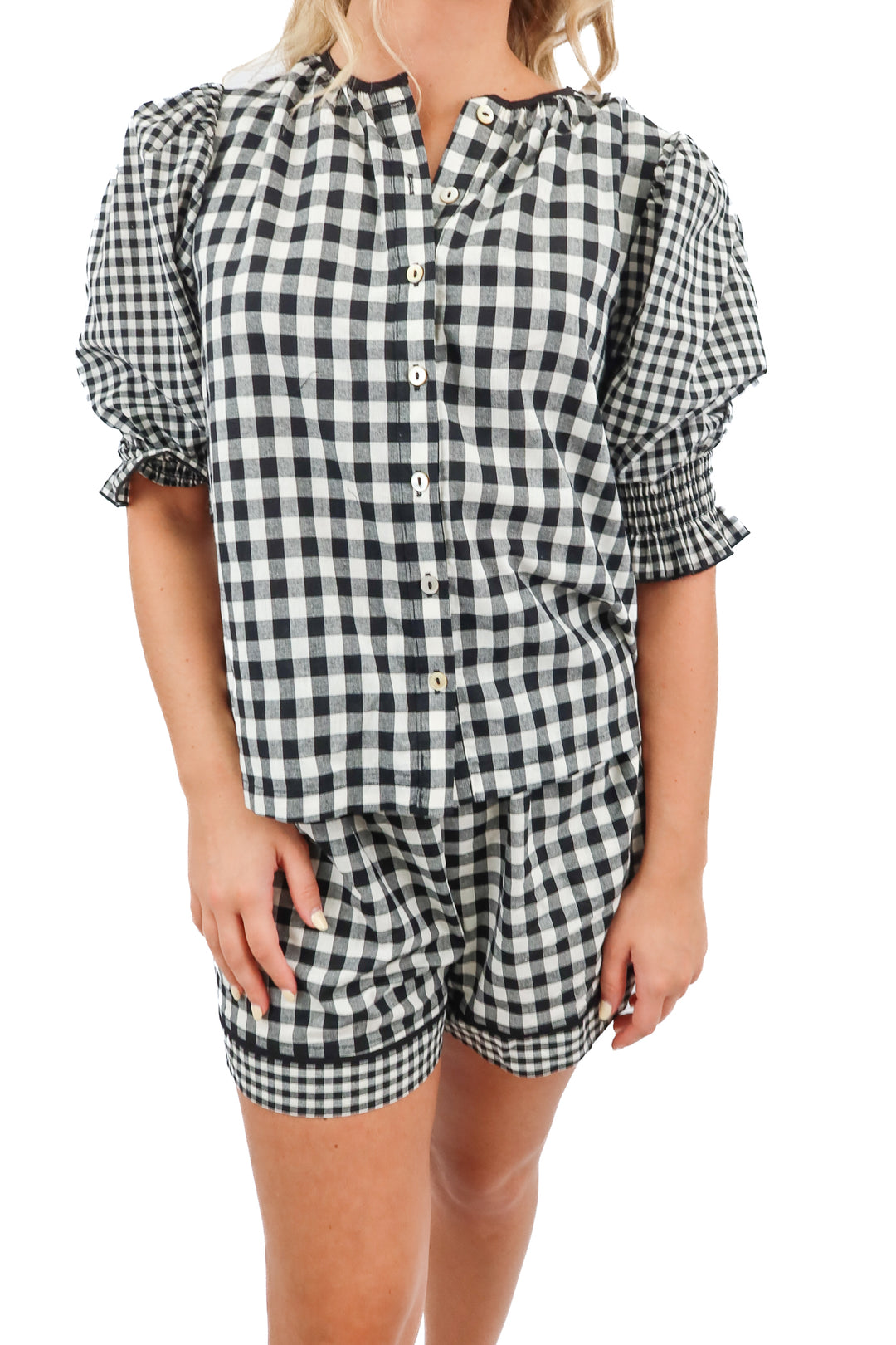avara black gingham set NWT (S/M; retail $130)