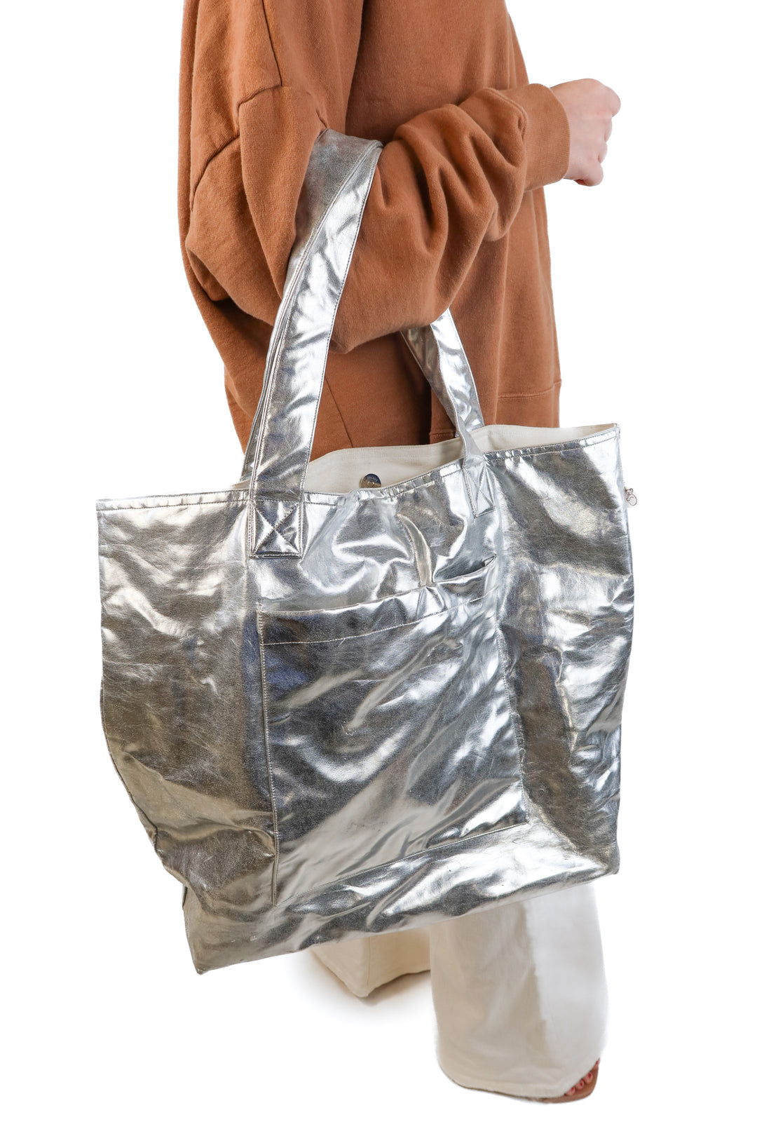 Quilted koala silver tote bag (retail $175)