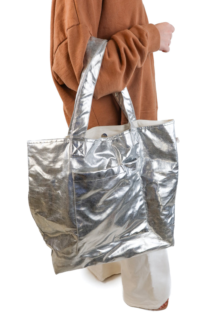 Quilted koala silver tote bag (retail $175)
