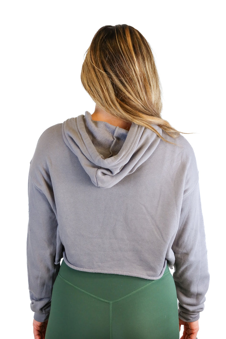 The Shop Forward Grey "Dog Mom" Cropped Hoodie (M)