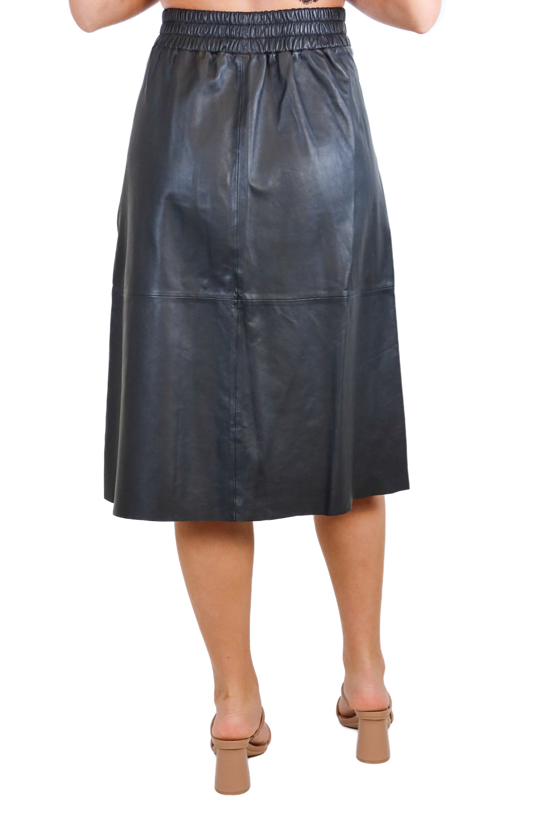 ba&sh black leather skirt (S; retail $525)