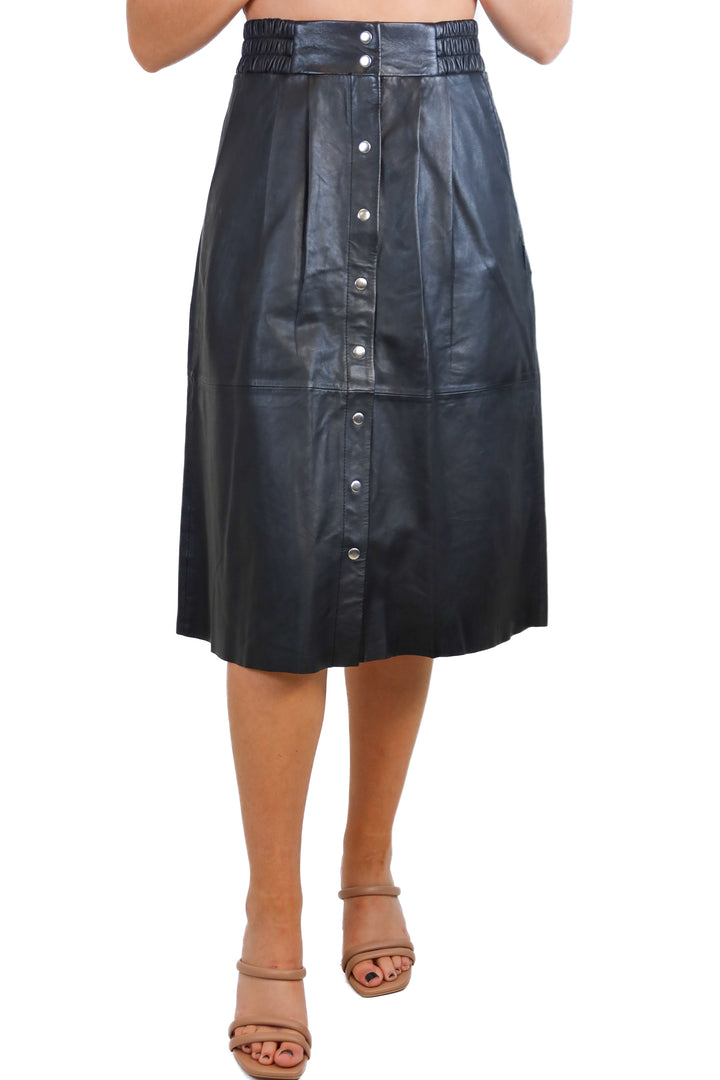 ba&sh black leather skirt (S; retail $525)