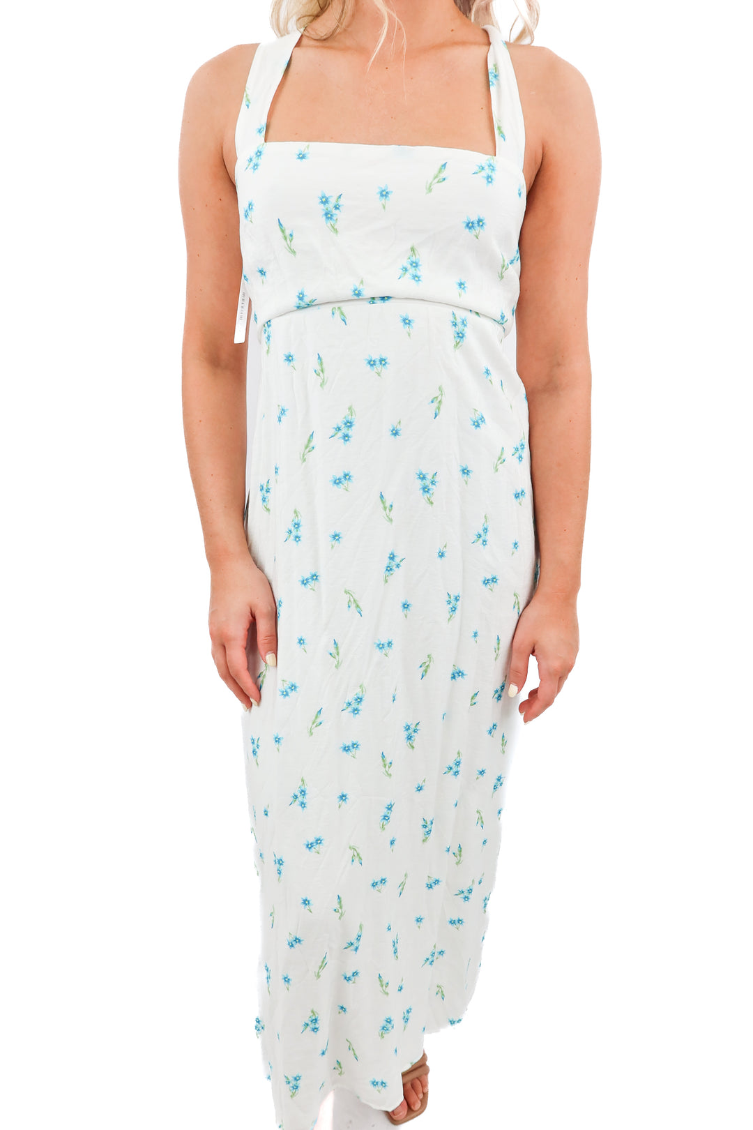 show me your mumu blue danity floral maxi dress NWT (s; retail $198)