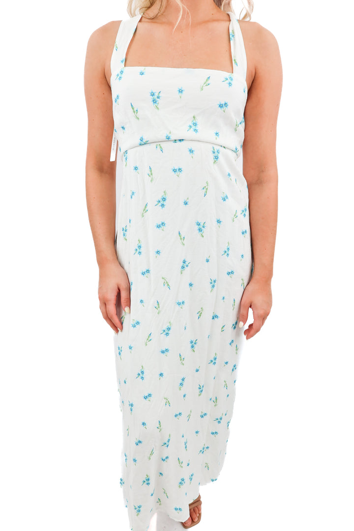show me your mumu blue danity floral maxi dress NWT (s; retail $198)