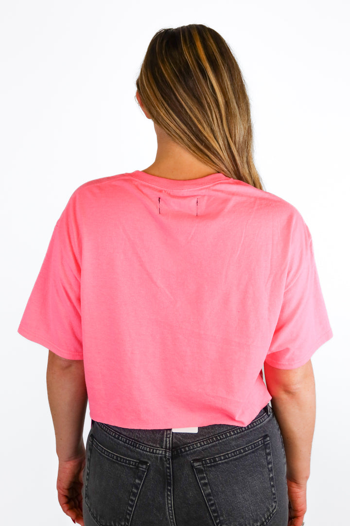 Myrrhe hot pink w/ black heart tee NWT (S; retail $115)