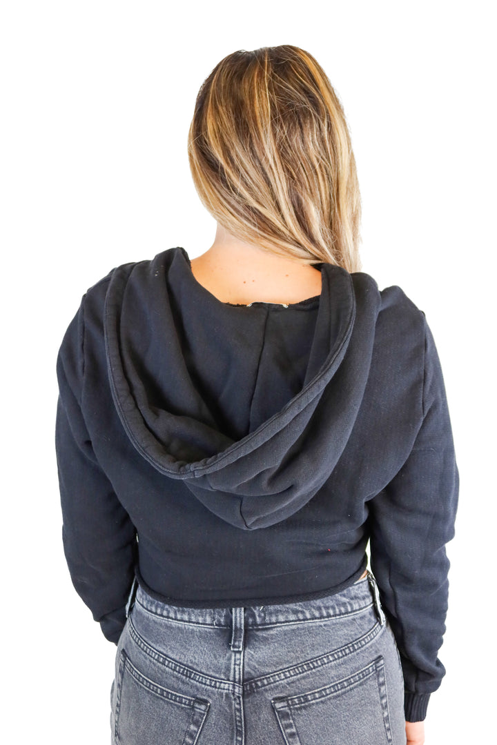 Cotton Citizen black cropped hoodie (S; retail $125)