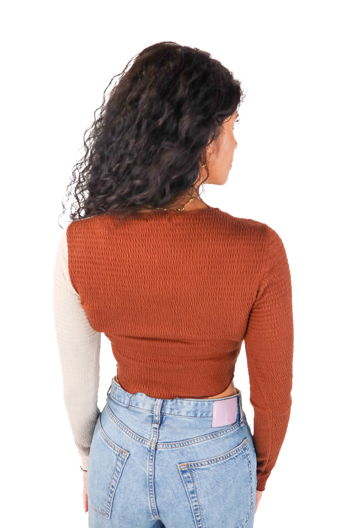 le lis brown patch top (s)