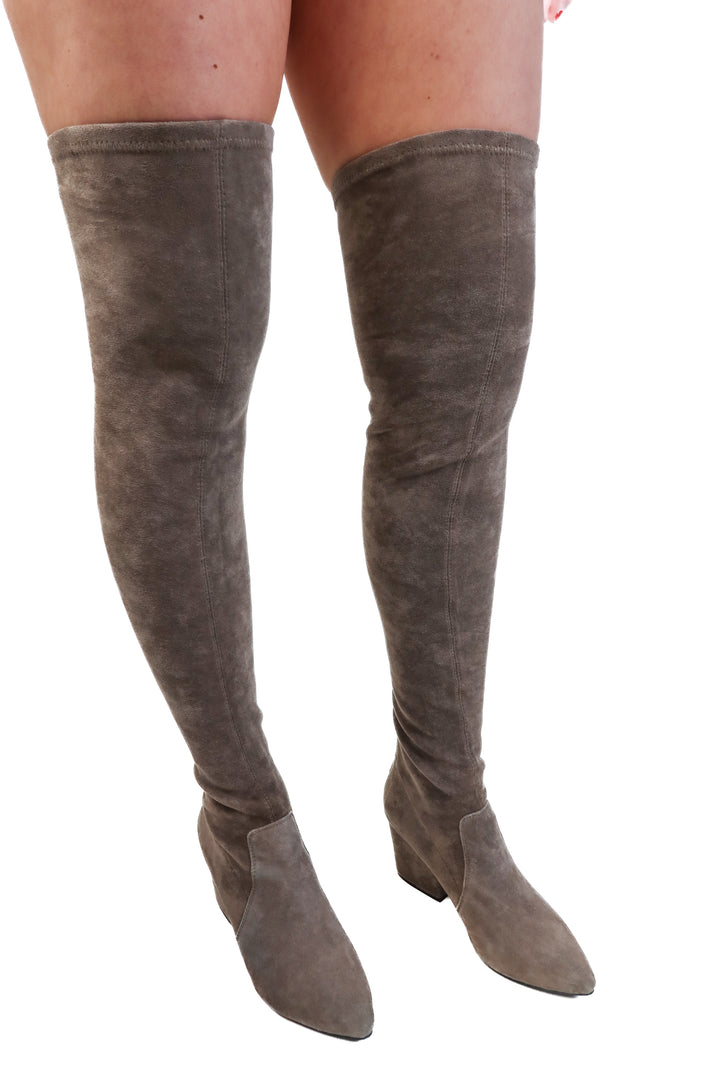 Gray suede tall boot (5.5/6)