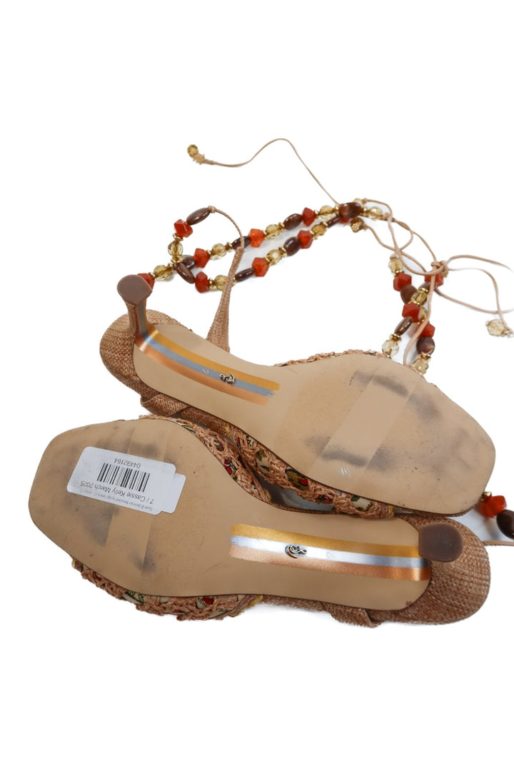 Sam Edelman beaded wrap heels (7; retails for $159)