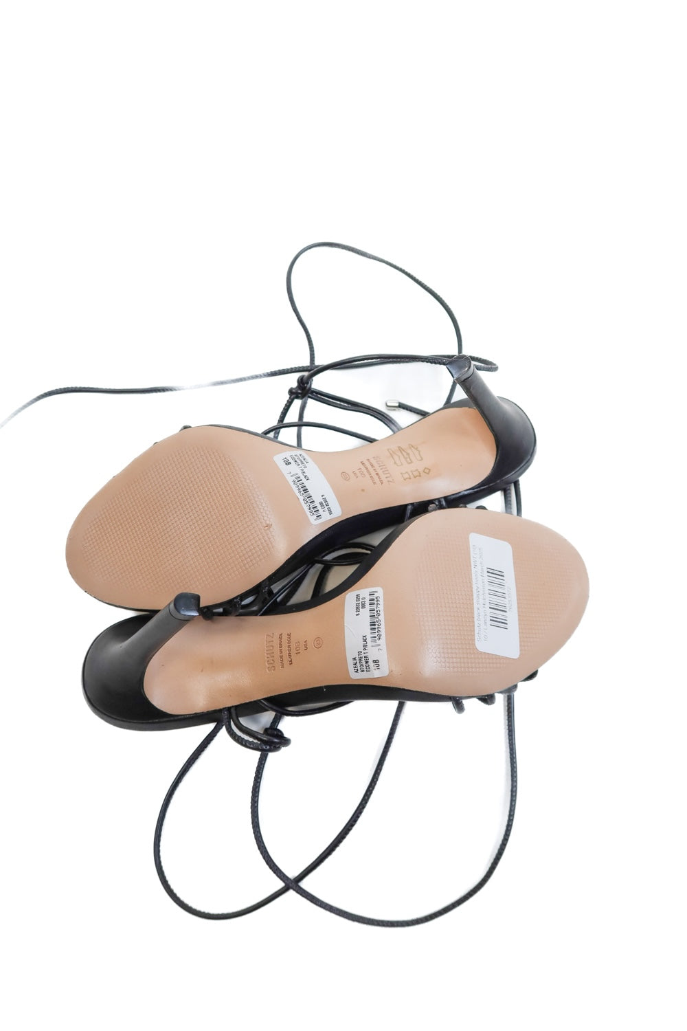 Schutz black strappy heels NWT (10; retail $148)