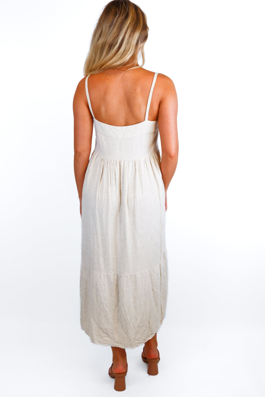 rachel pally cream linen midi dress (s; retail $178)