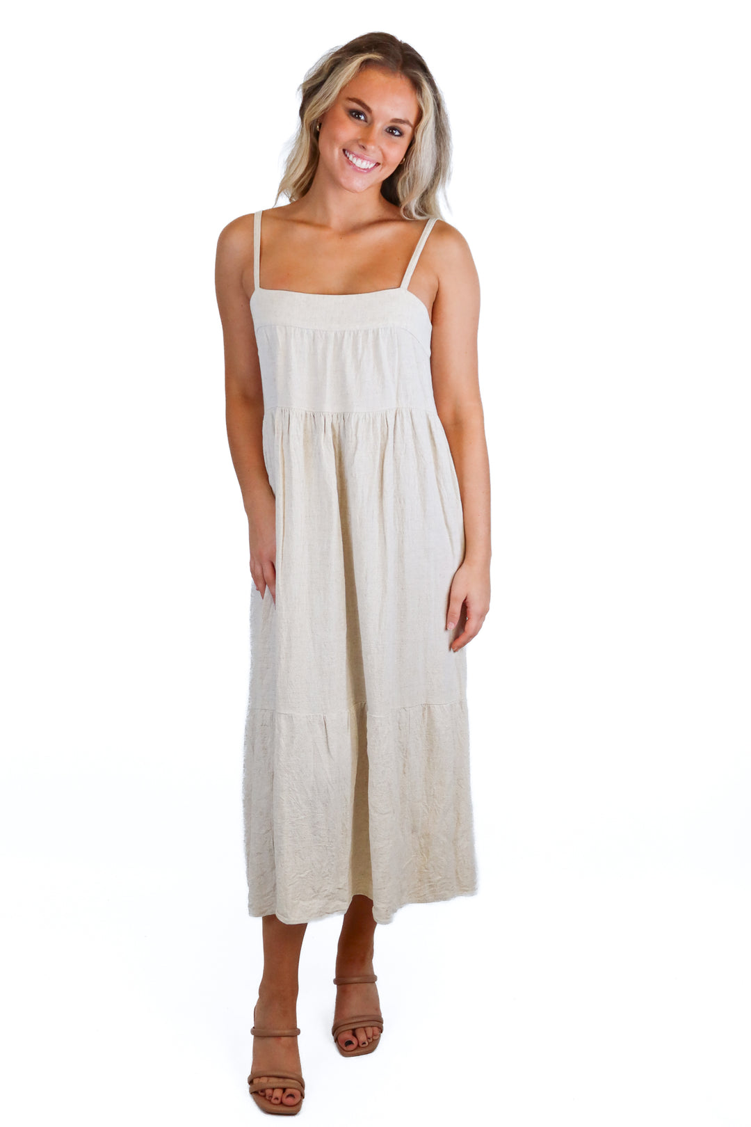 rachel pally cream linen midi dress (s; retail $178)
