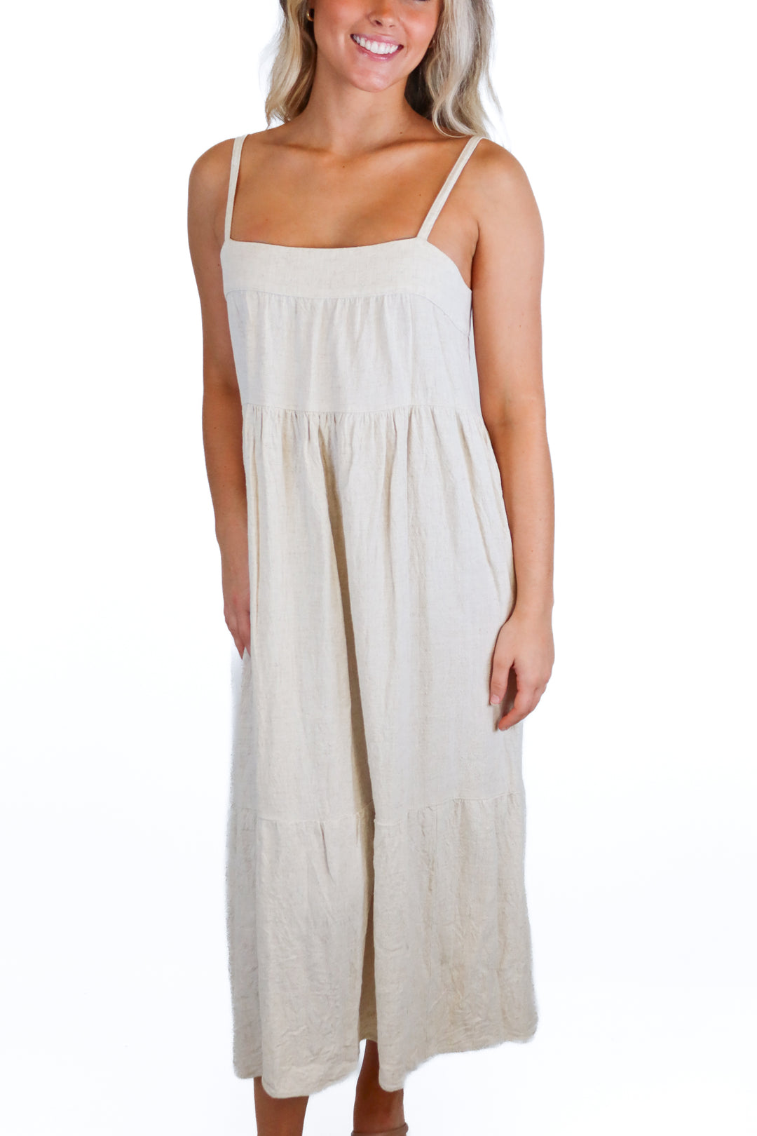rachel pally cream linen midi dress (s; retail $178)