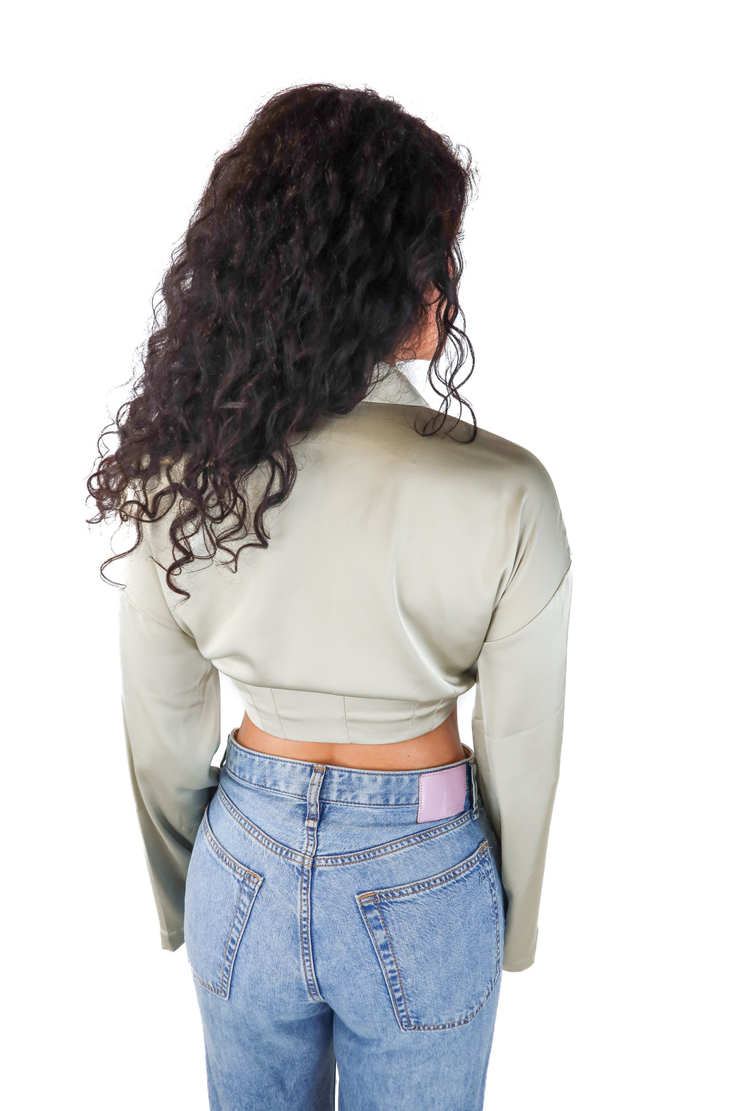 h&m sage wrap top (s)