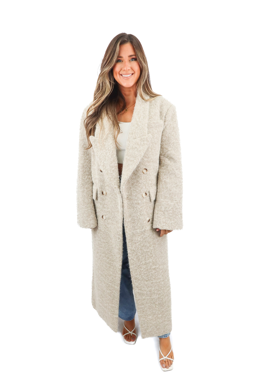 marigold shadows Crema Long Woolen Coat NWT (S; retail $235)