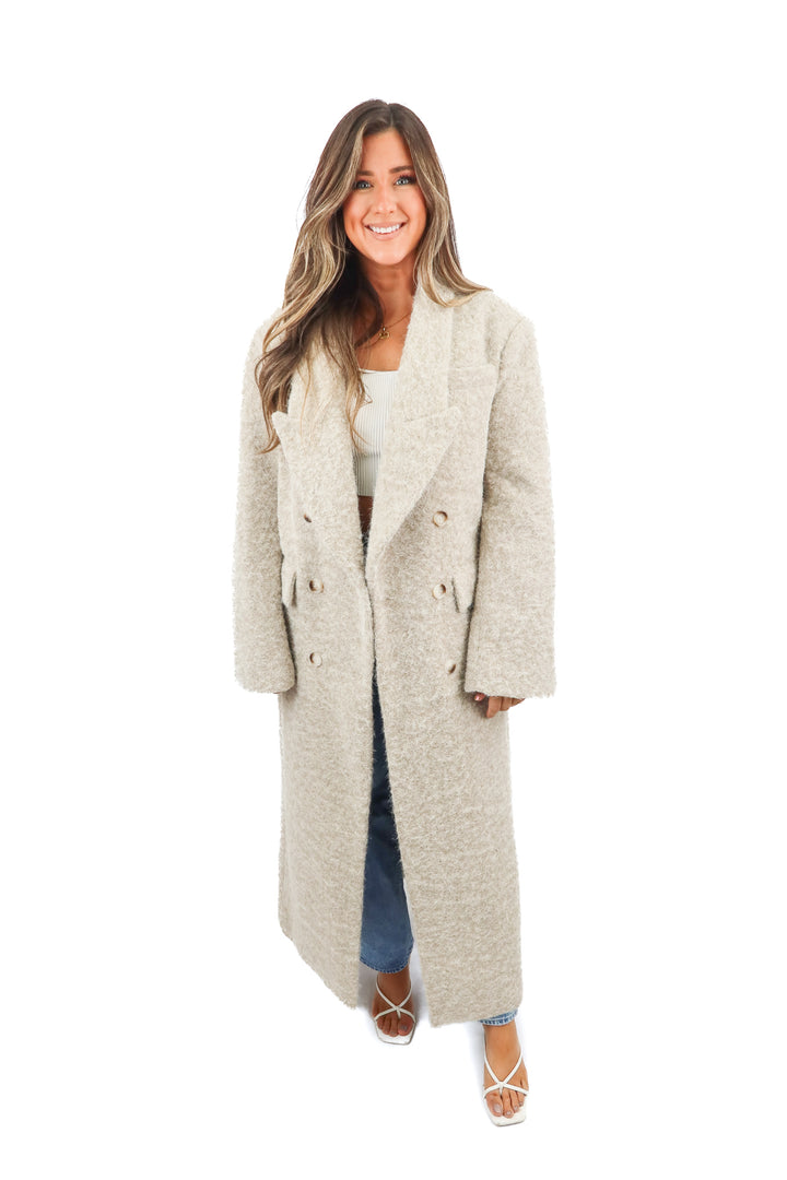 marigold shadows Crema Long Woolen Coat NWT (S; retail $235)