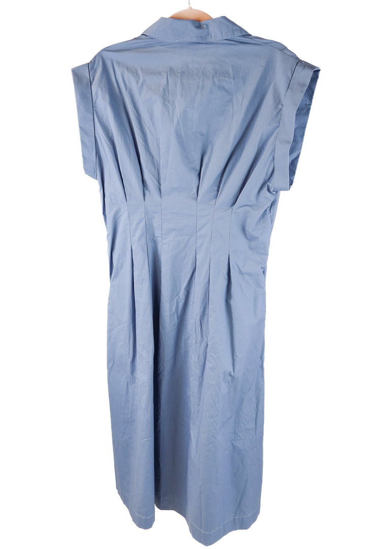 Avara blue linen button up dress (XL)