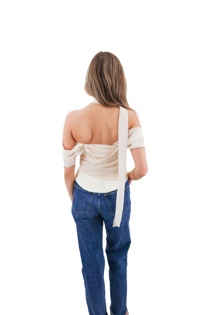 LPA cream strapless corset top (XS)