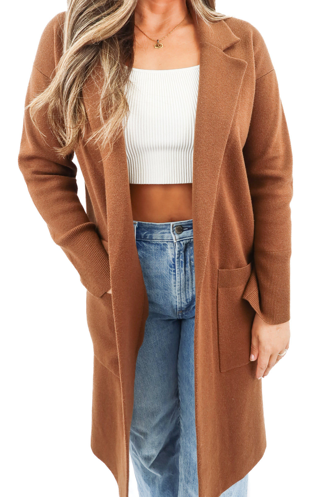 j. crew brown knit coatigan (XS)