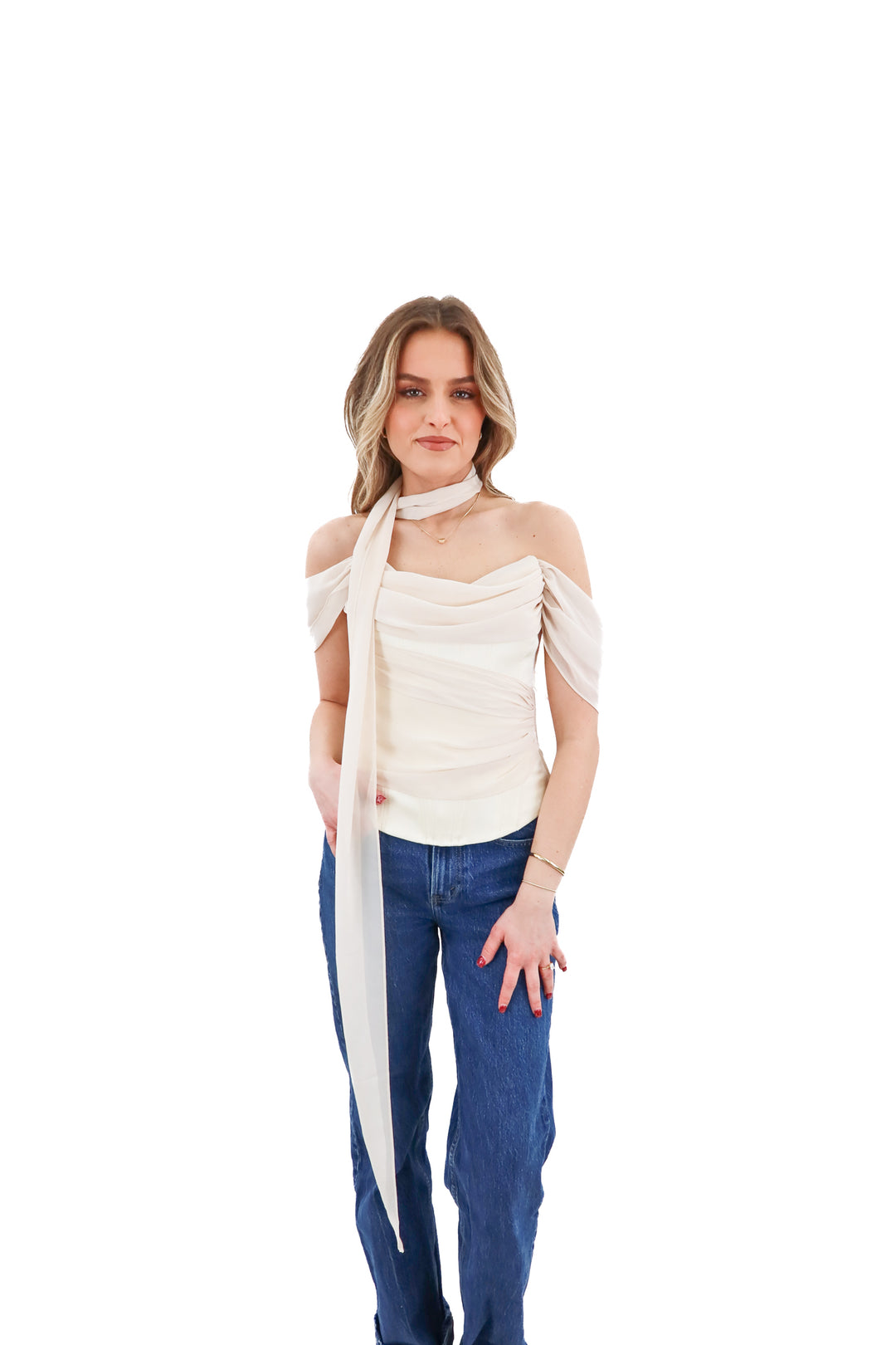 LPA cream strapless corset top (XS)