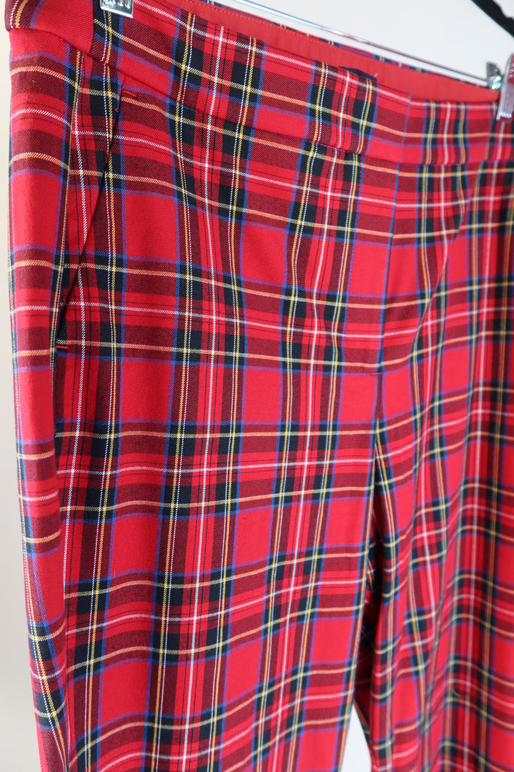 J.crew red multi plaid trousers (14)