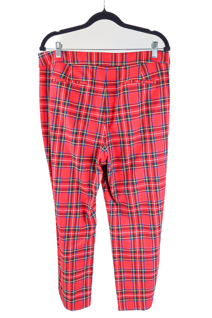 J.crew red multi plaid trousers (14)