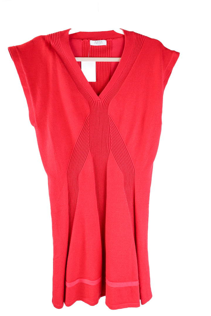 Avara red short sleeve sweater dress (XL)
