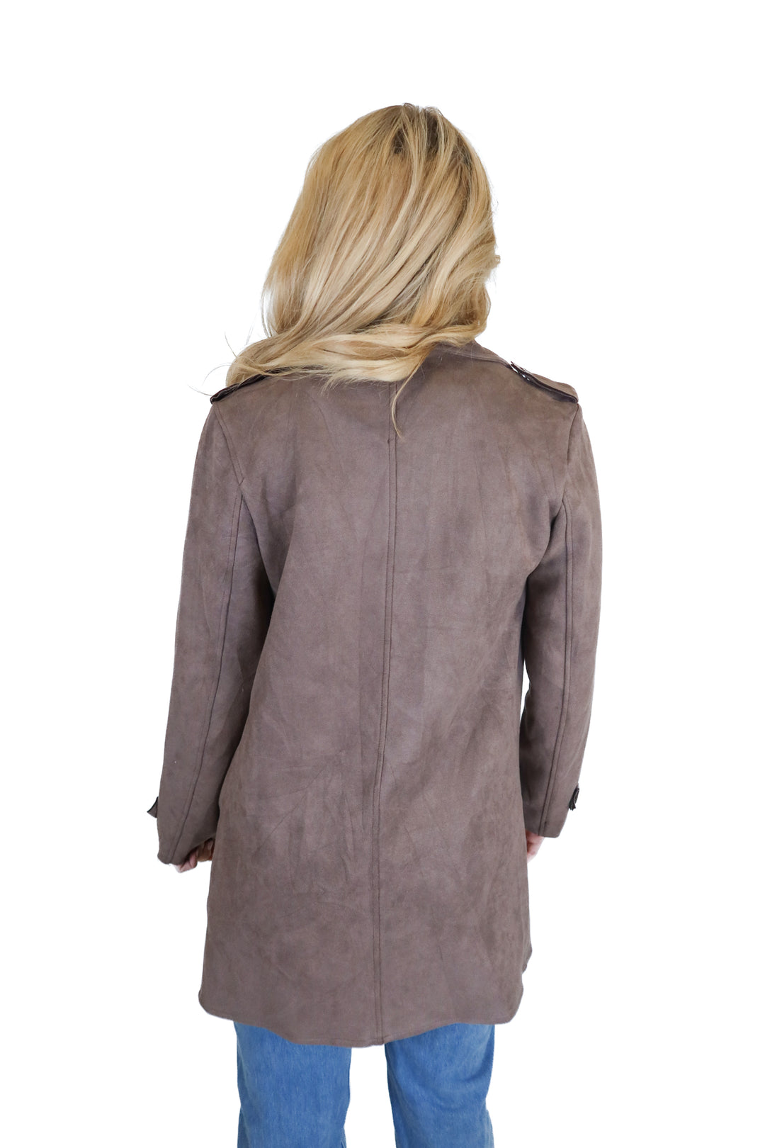 hyfve brown suede trench coat (s)