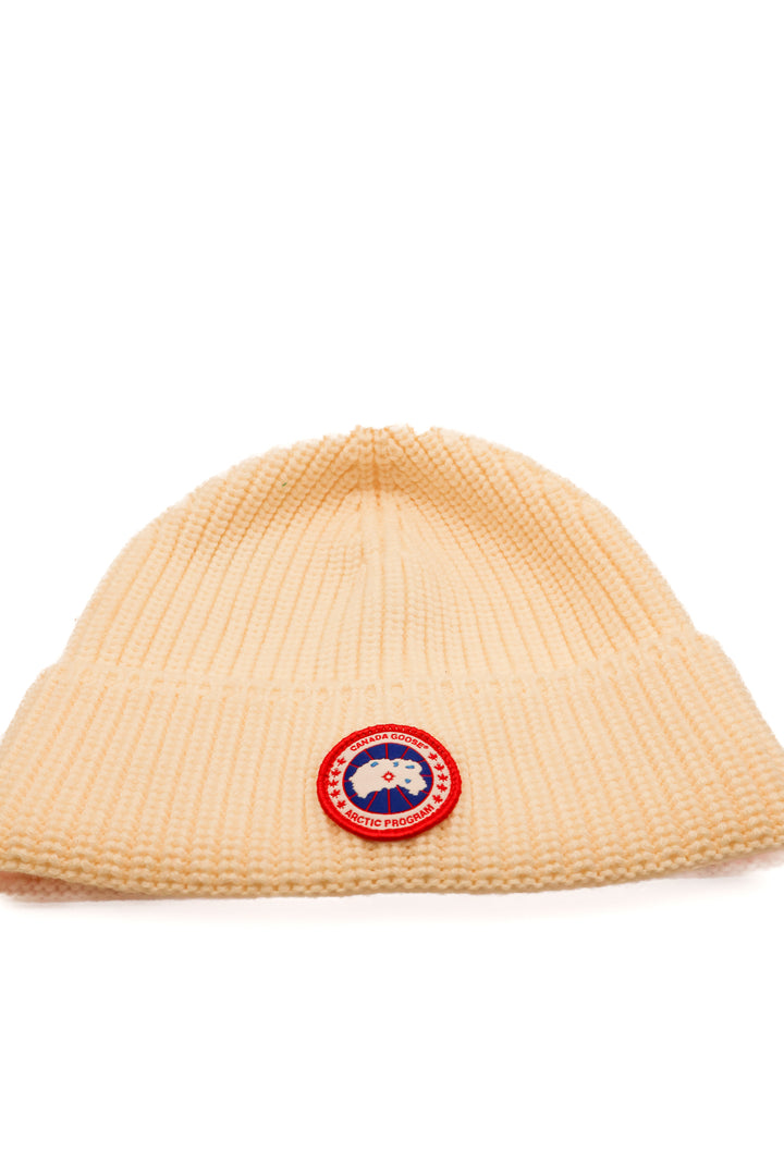 Canada Goose white knit beanie (retail $272)