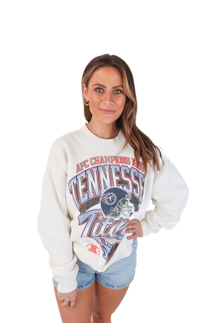 Abercrombie & Fitch White NFL TN titans sweatshirt (XS; retails for $90)