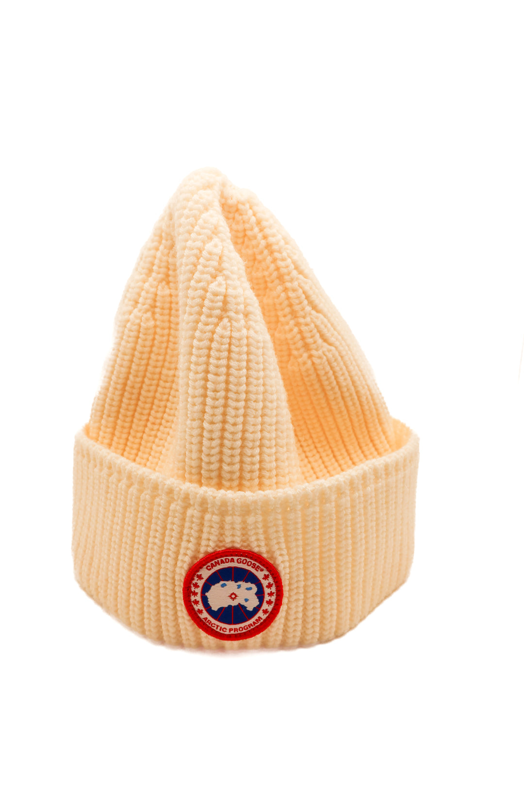 Canada Goose white knit beanie (retail $272)