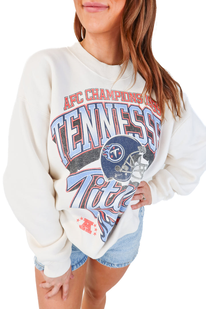 Abercrombie & Fitch White NFL TN titans sweatshirt (XS; retails for $90)
