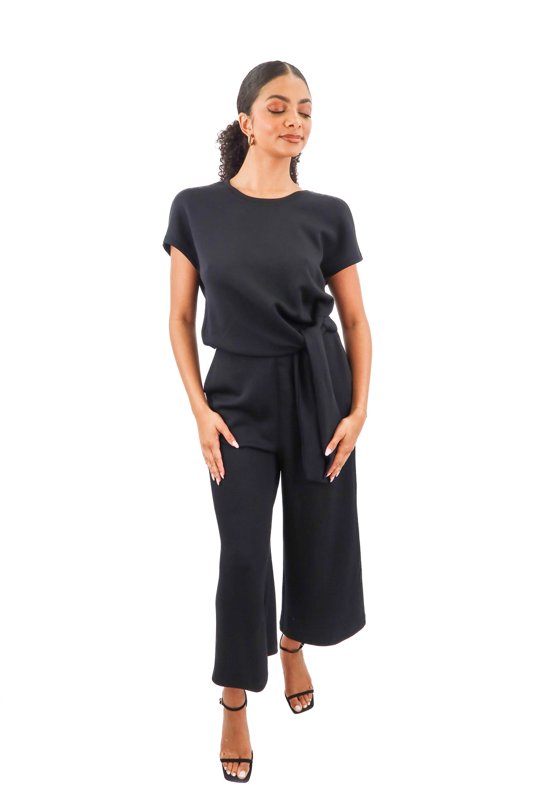Spanx black tie waist jumpsuit NWT - NK (M; retail $148)